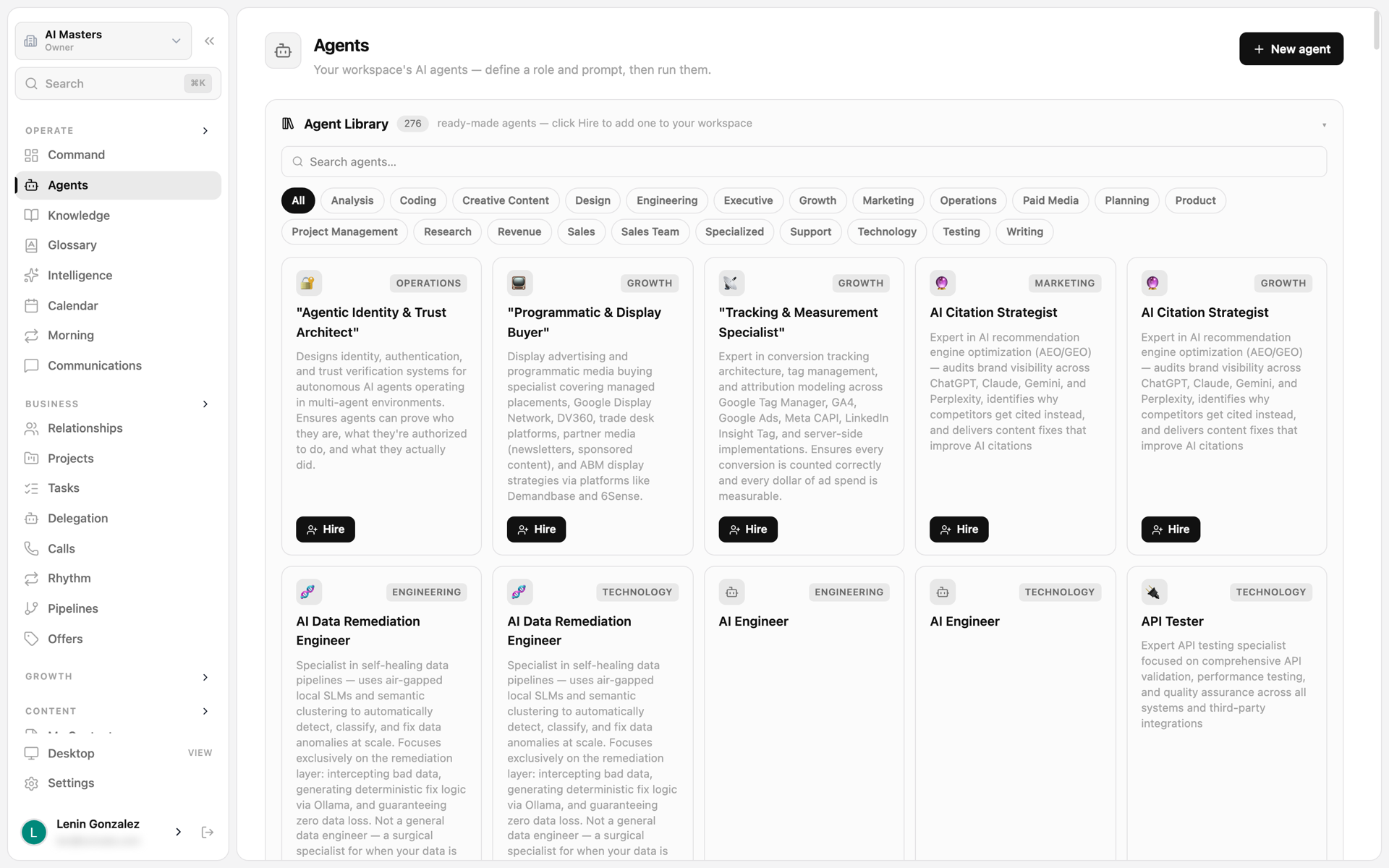 AI Operating System agent library — AI workers you assign to real workflows